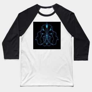 Abstract ice blue butterfly Baseball T-Shirt